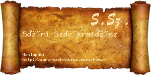 Sári Szókratész névjegykártya